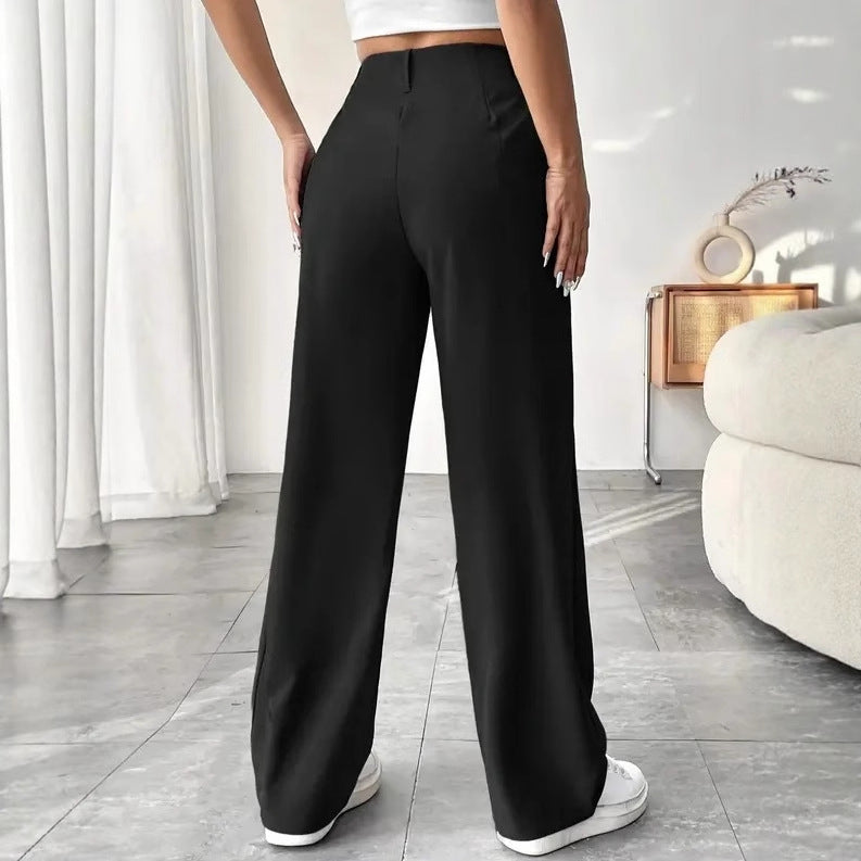 Turni - Casual High Waist Wide Leg Pants