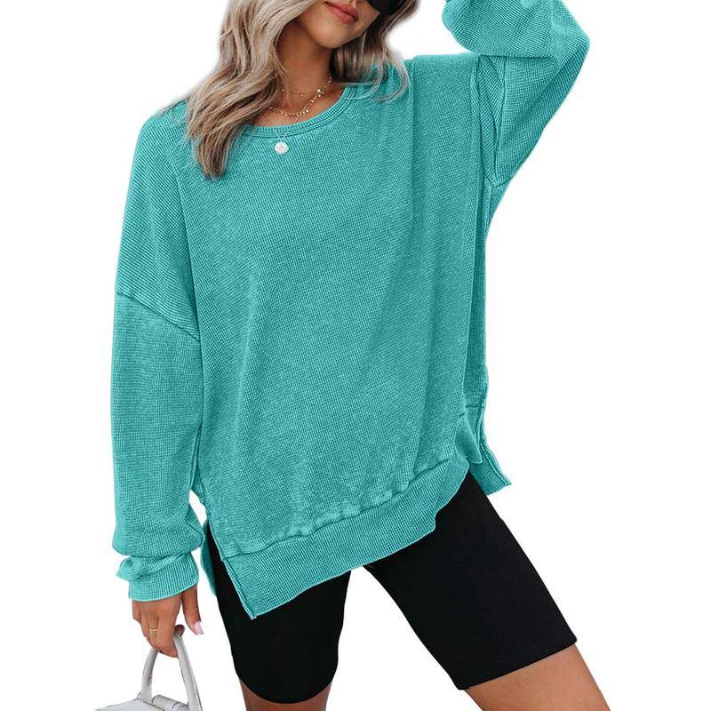 Thaliene- Casual Oversized Crewneck Long Sleeve Sweatshirt