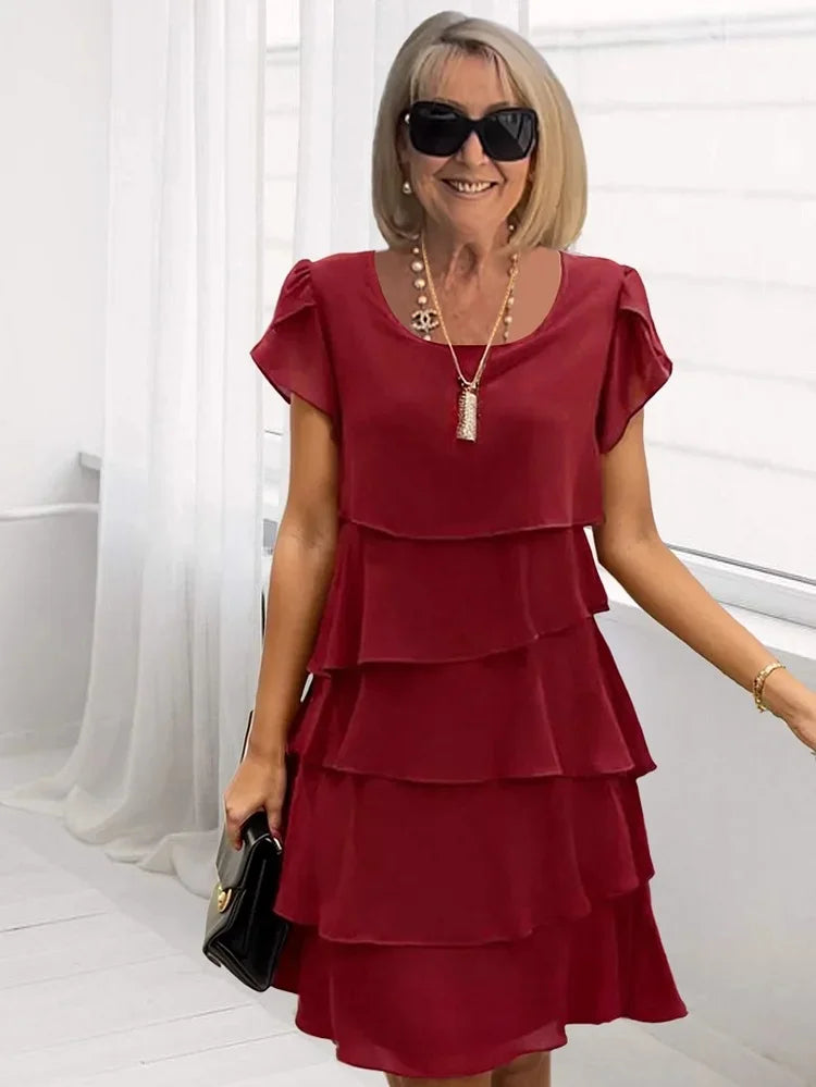 Sofia - Flowing Layered Chiffon Dress