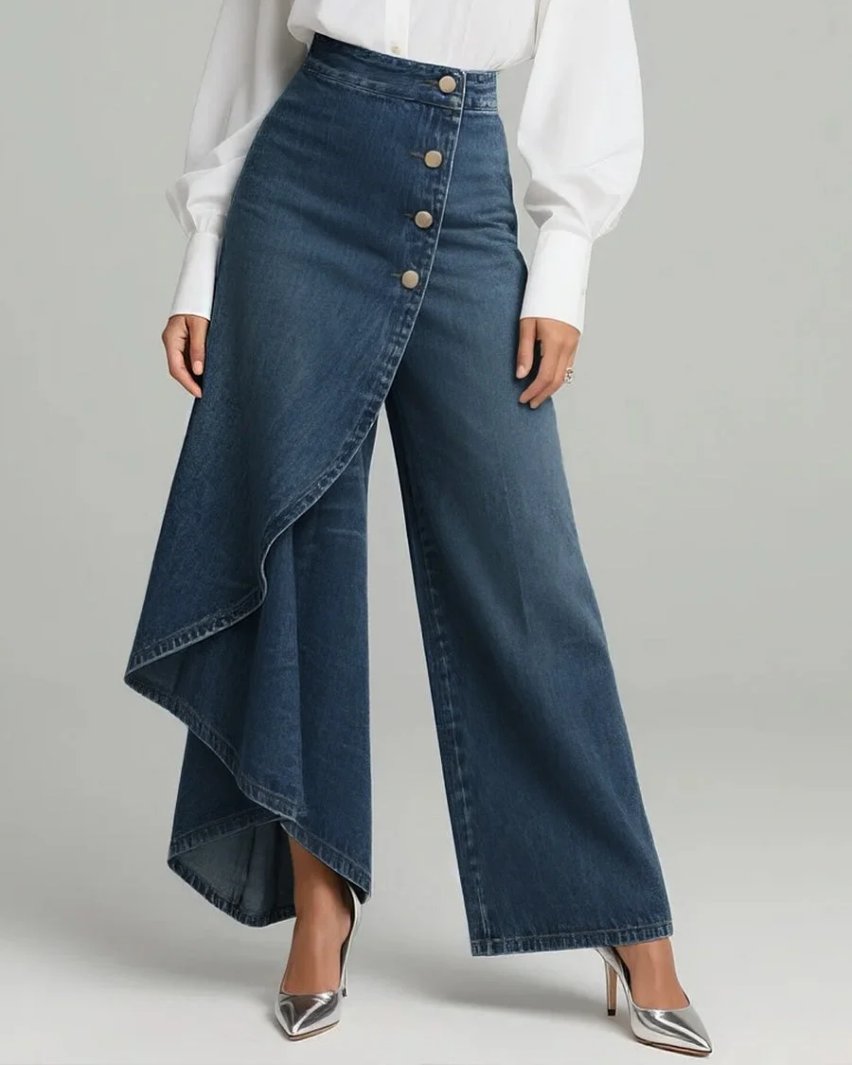 Abigail - Slim Fit Denim Wrap Jeans