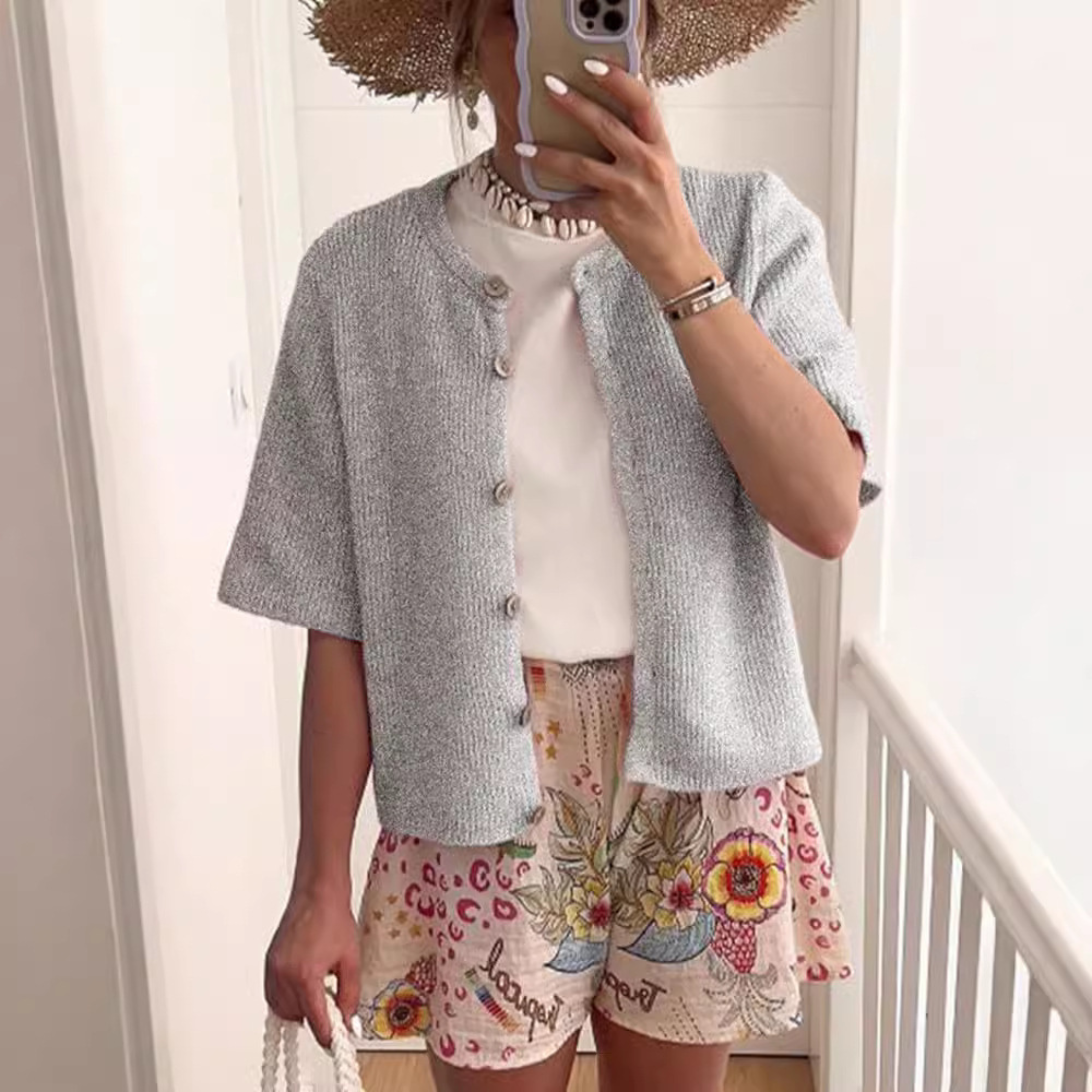 Alma – Casual Summer Lightweight Short Sleeve Cardigan