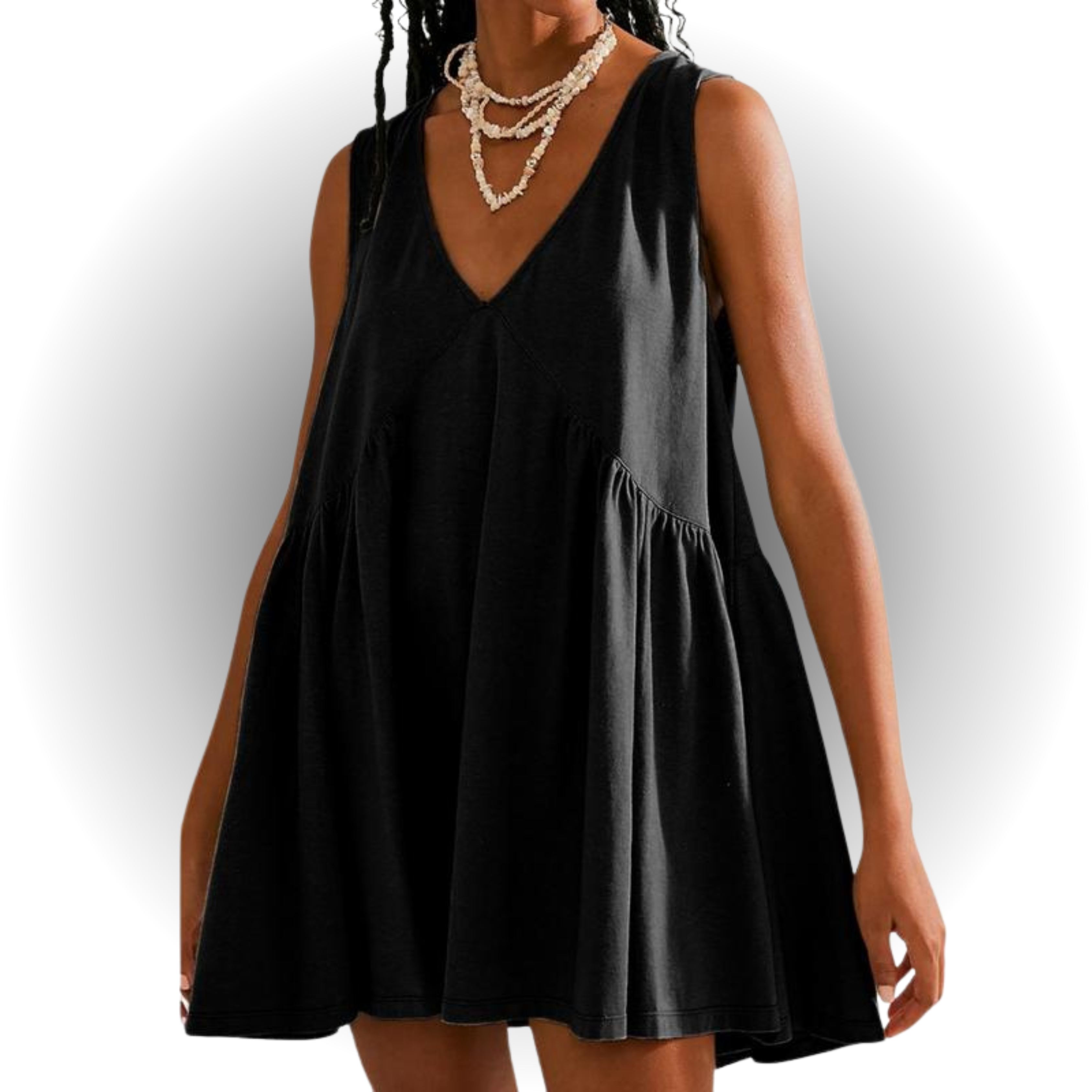 Garneth – Casual Summer Sleeveless V-Neck Mini Dress