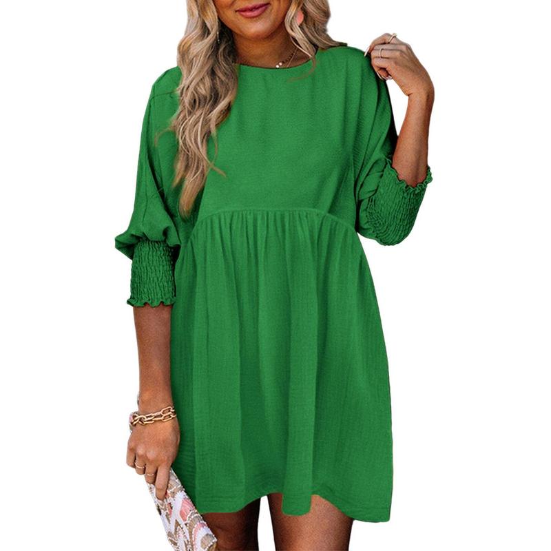 Mirasol – Casual Crew Neck Loose Fit Mini Dress