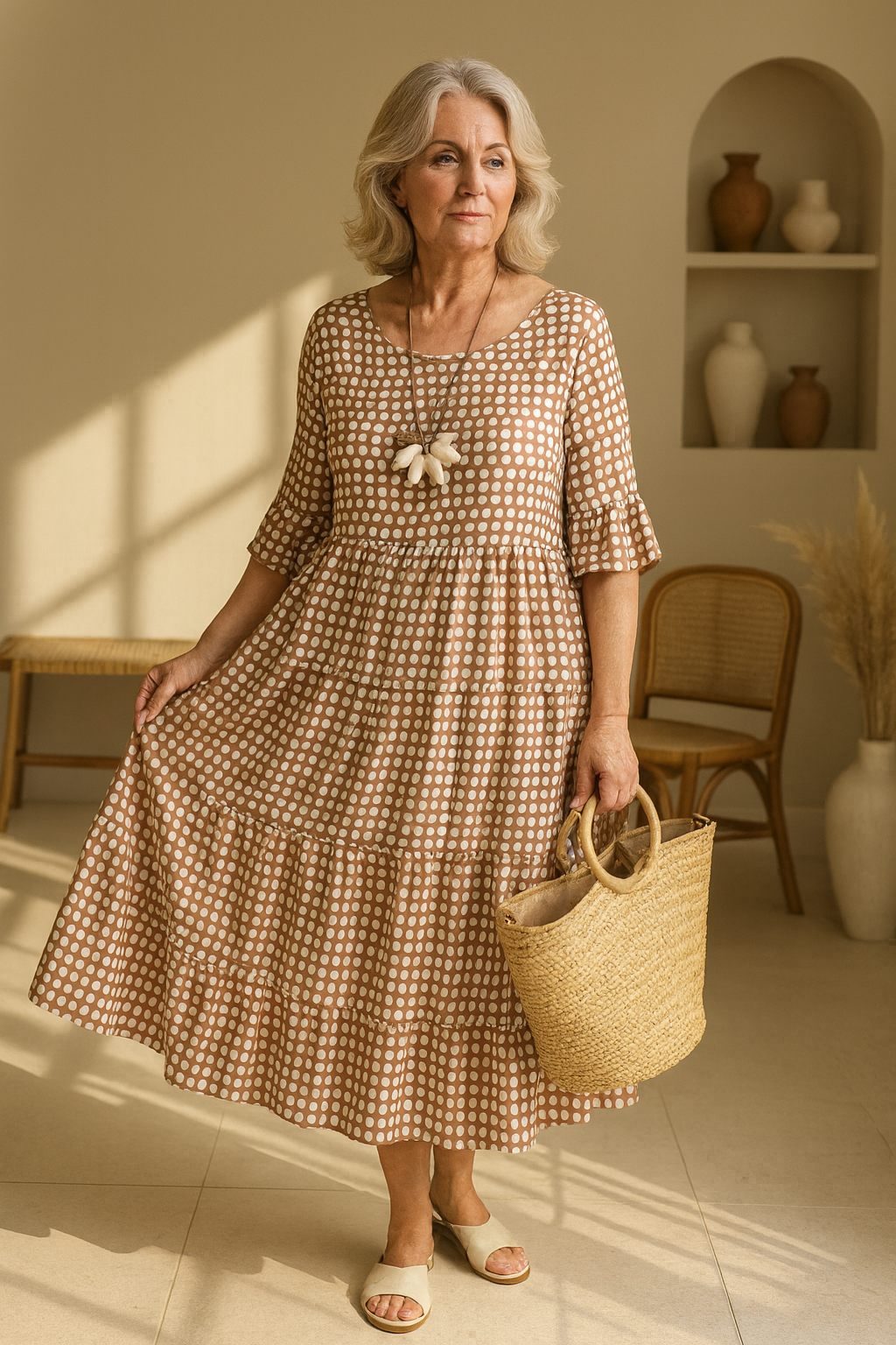 Collins - Short Sleeve Midi Dress