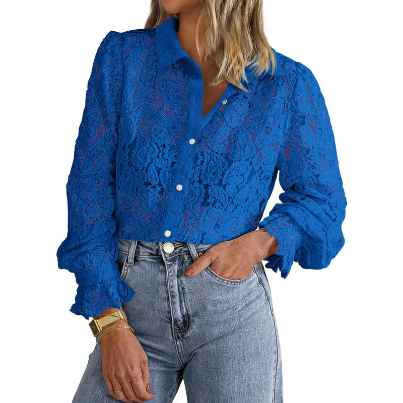 Ilaw - Chic Long Sleeve Button Down Blouse