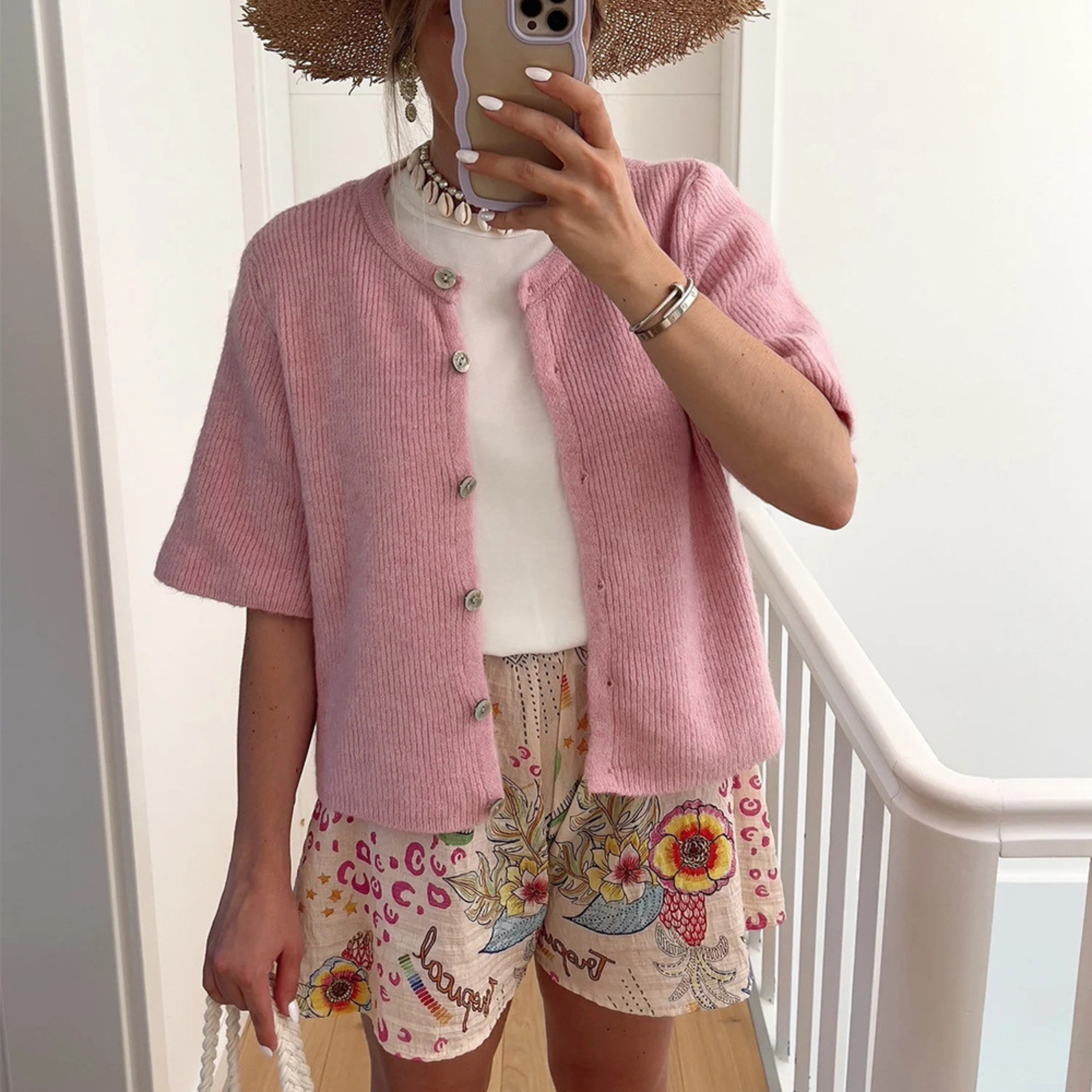 Alma – Casual Summer Lightweight Short Sleeve Cardigan