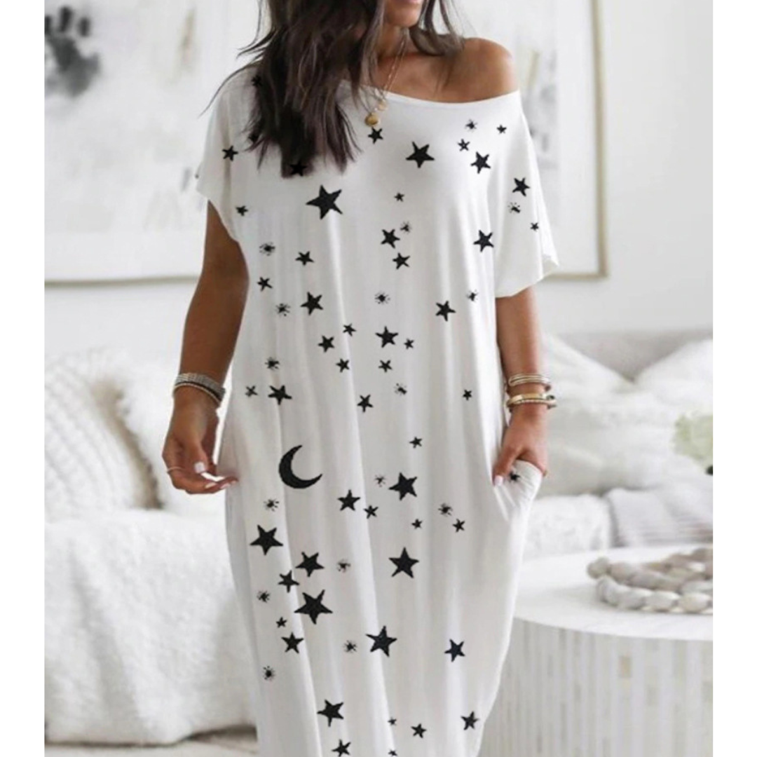 Lunari - Loose Fit Round Neck Sleep Nightdress