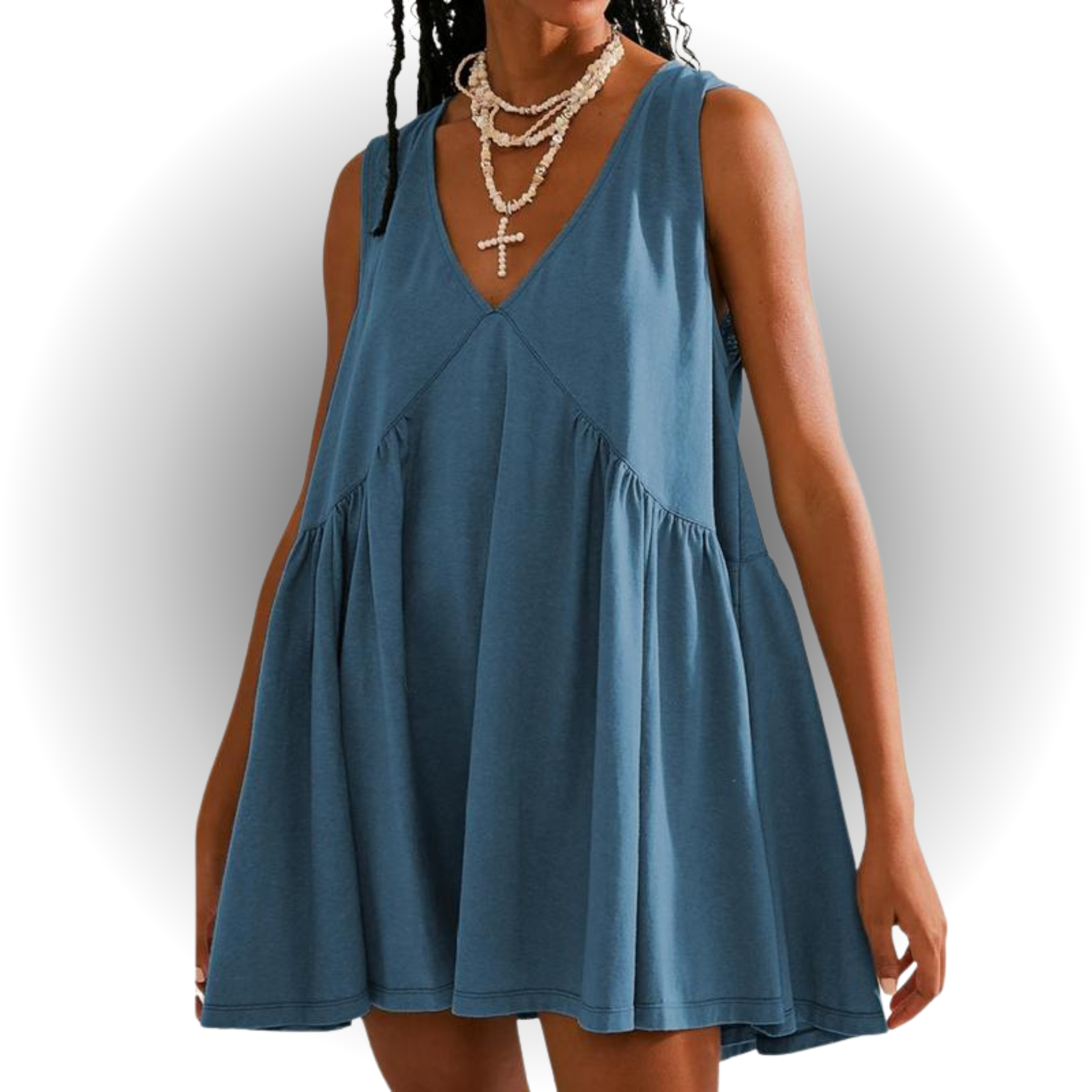 Garneth – Casual Summer Sleeveless V-Neck Mini Dress