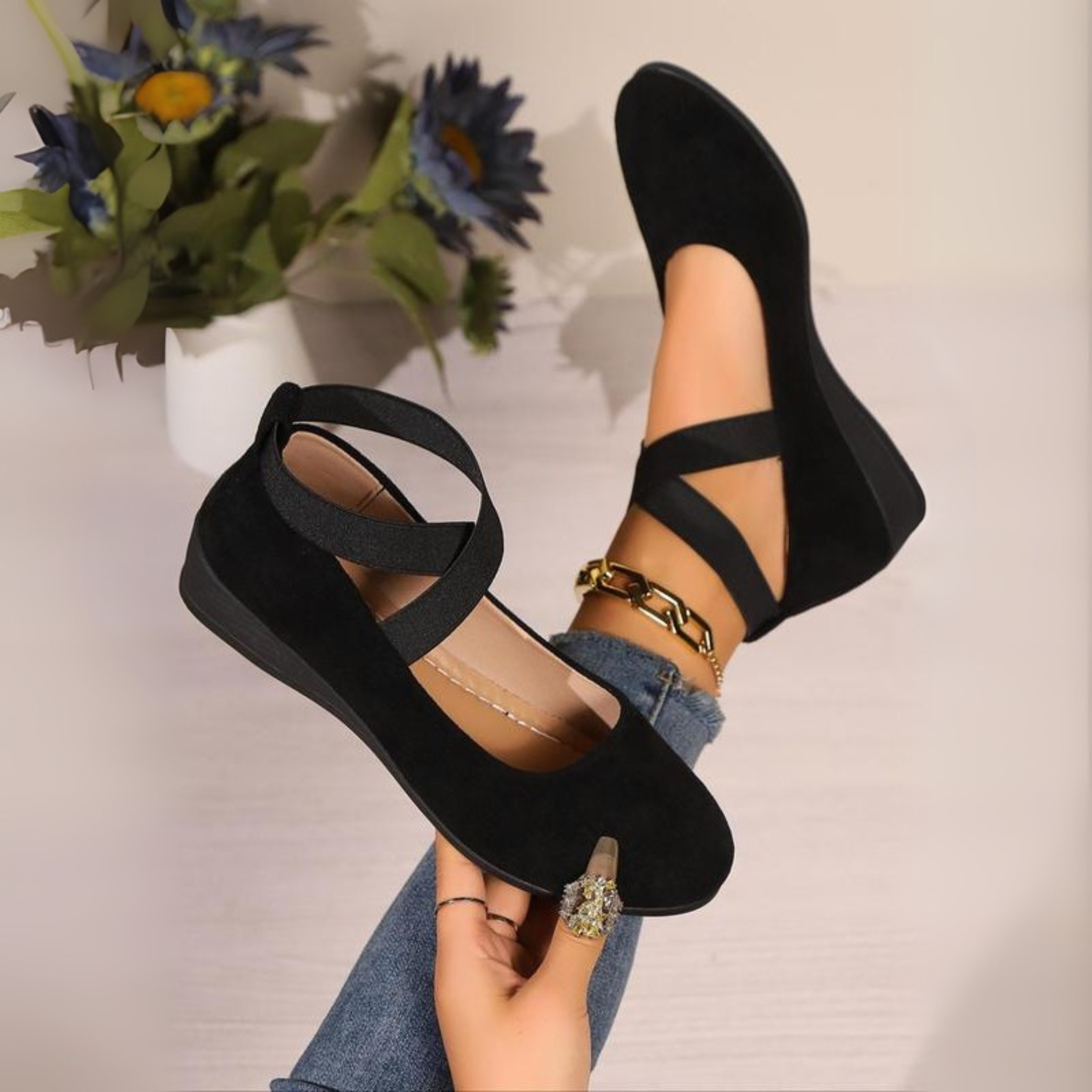 Aangel - Comfy Closed Wedge Slip-On Shoes
