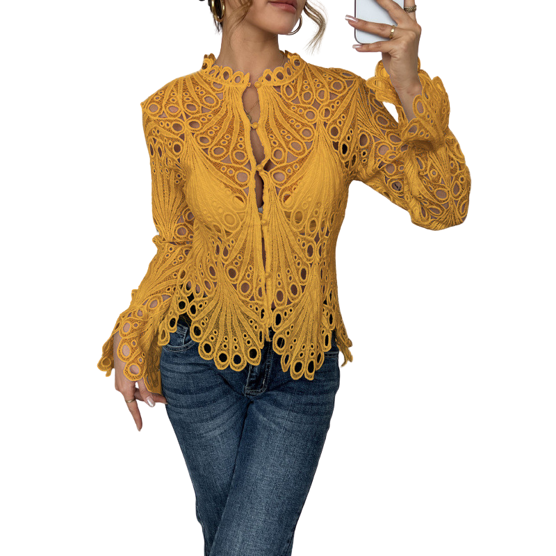Naomi - Chic Flounce Sleeve Blouse