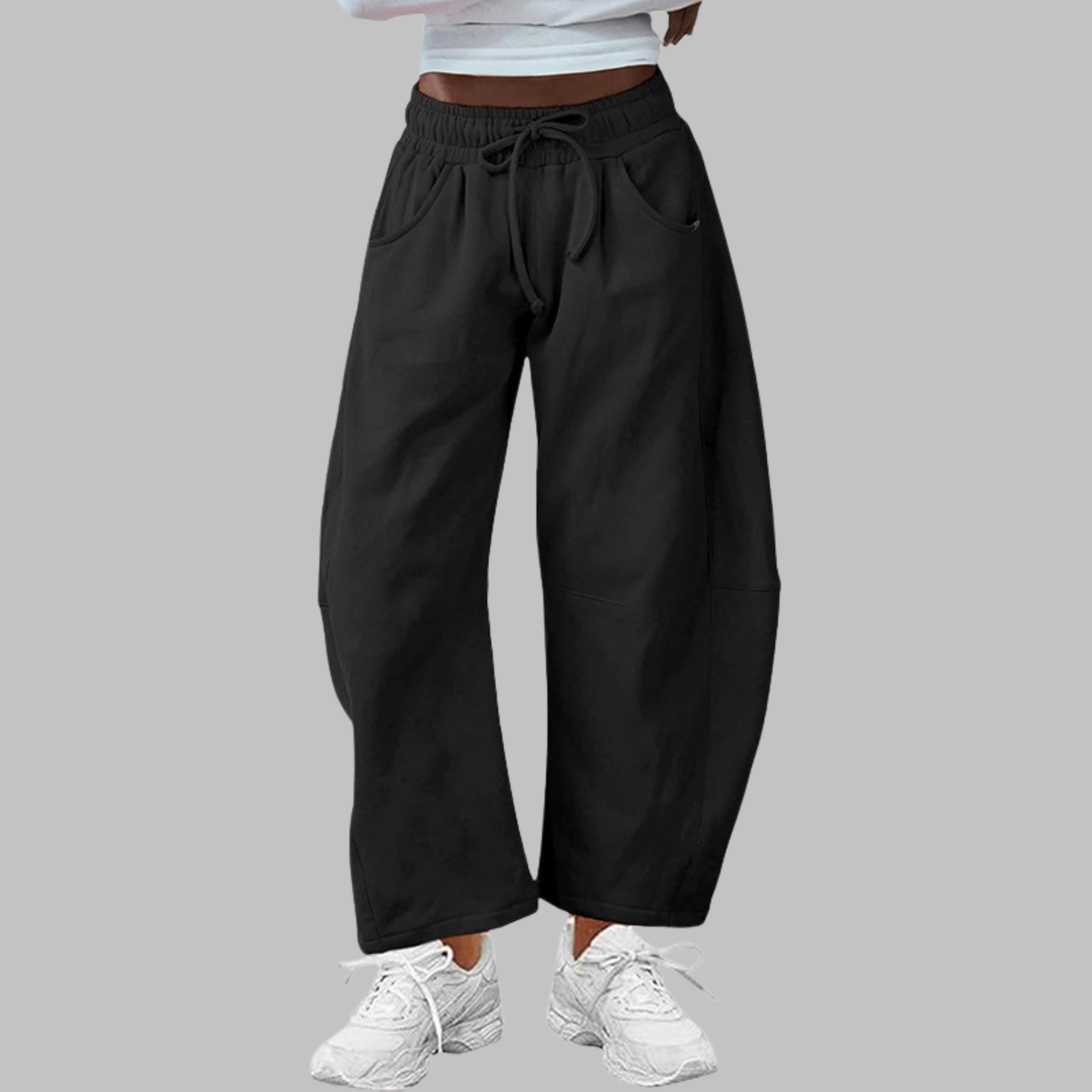 Digma - Casual Drawstring Barrel Leg Sweat Pants