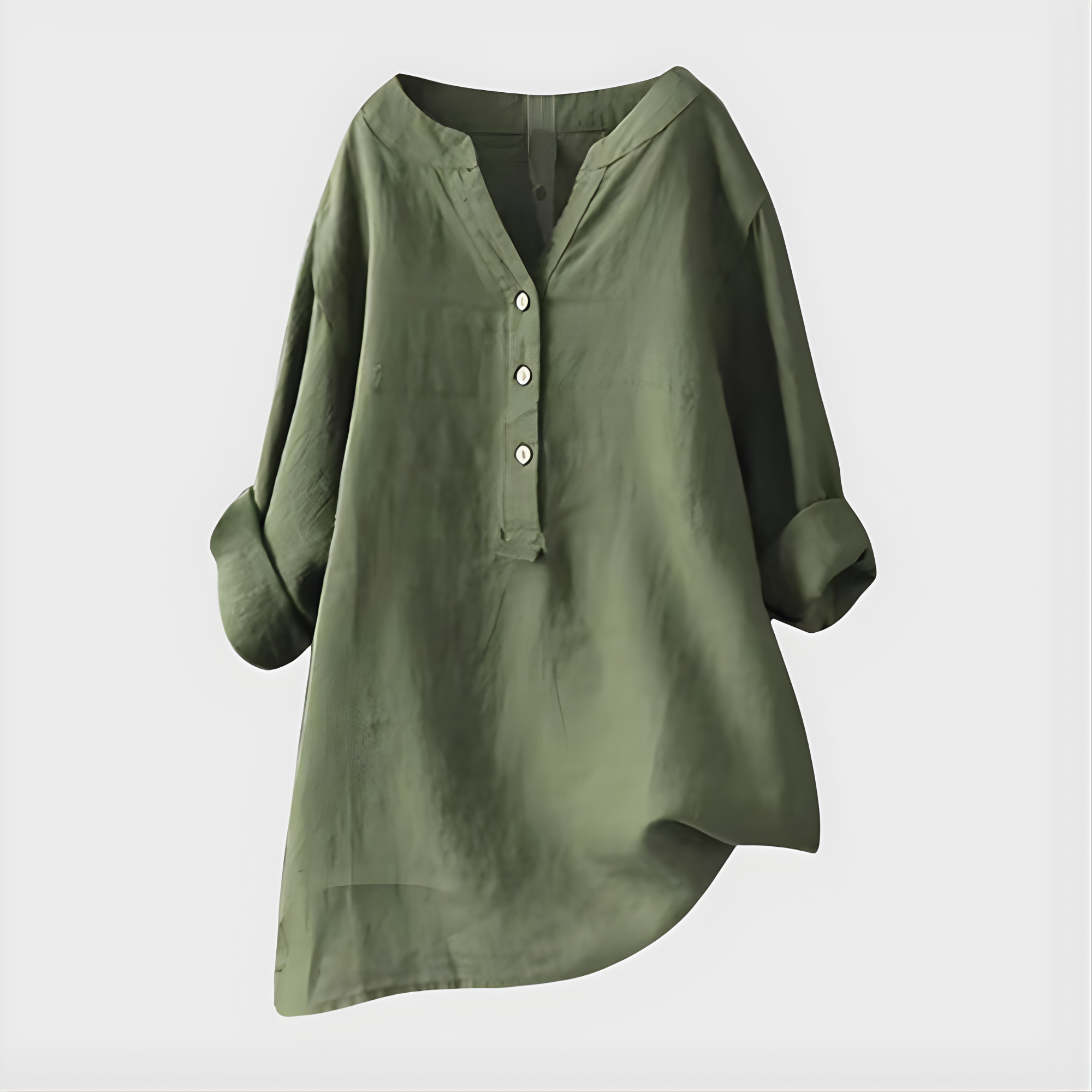 Laurel – Cotton Linen V-neck Summer Blouse