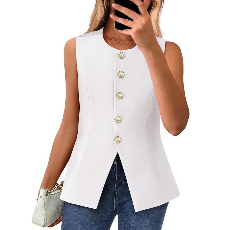 Corazon – Chic Sleeveless Button-Down Vest