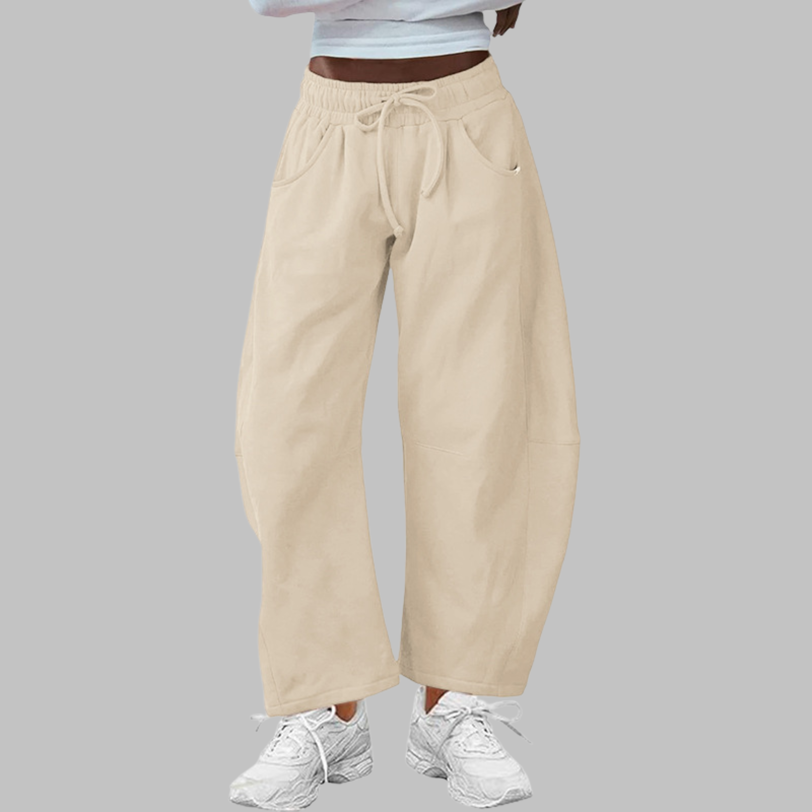 Digma - Casual Drawstring Barrel Leg Sweat Pants