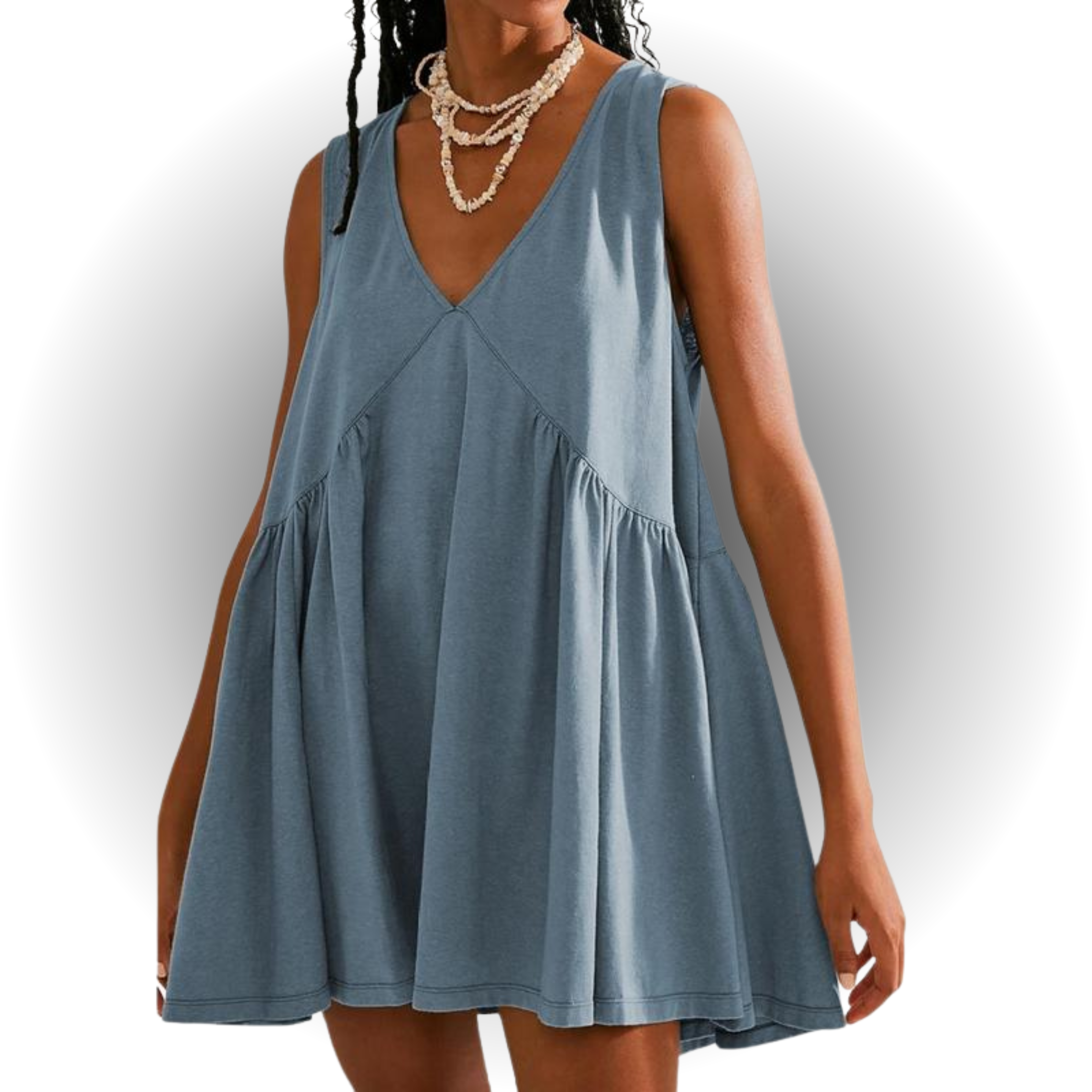 Garneth – Casual Summer Sleeveless V-Neck Mini Dress