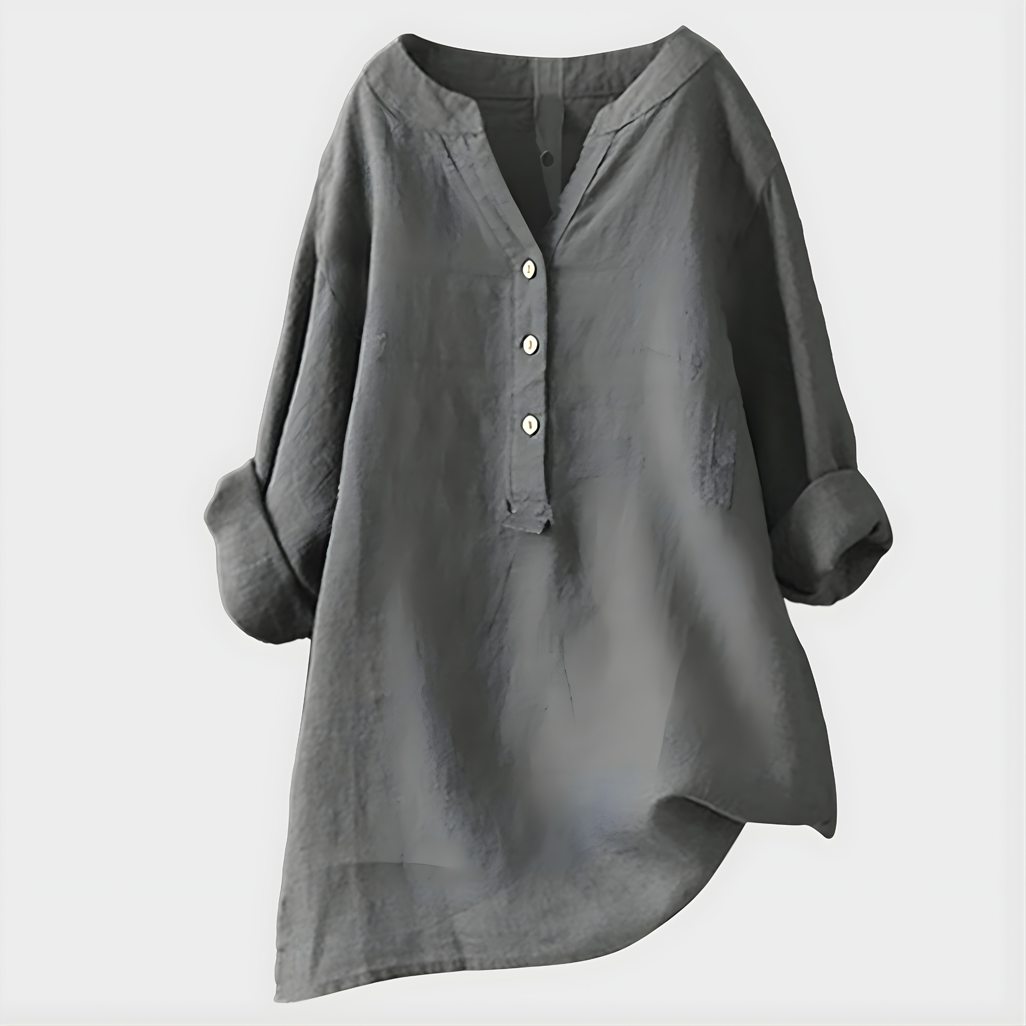 Laurel – Cotton Linen V-neck Summer Blouse