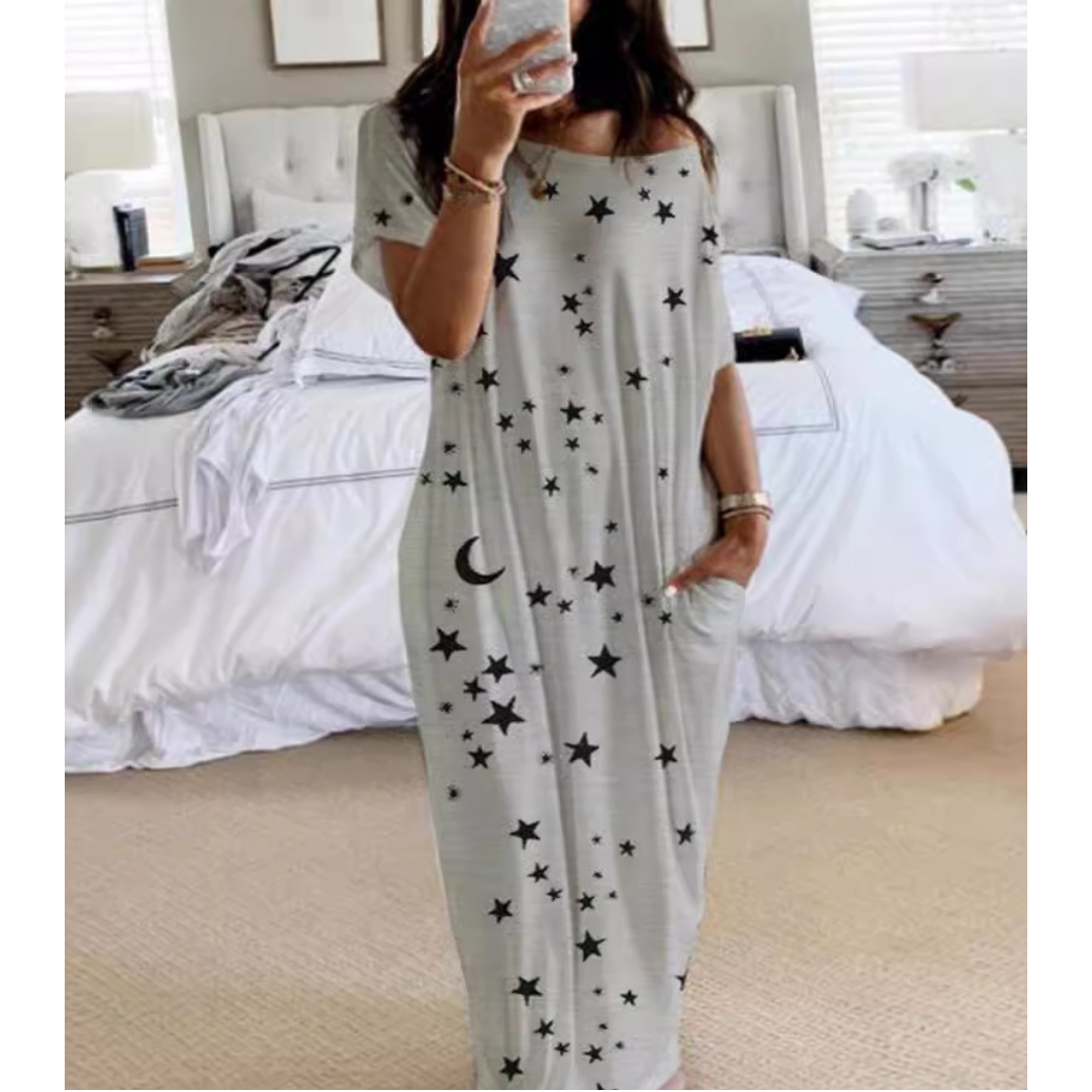 Lunari - Loose Fit Round Neck Sleep Nightdress