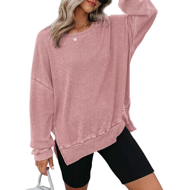 Thaliene- Casual Oversized Crewneck Long Sleeve Sweatshirt