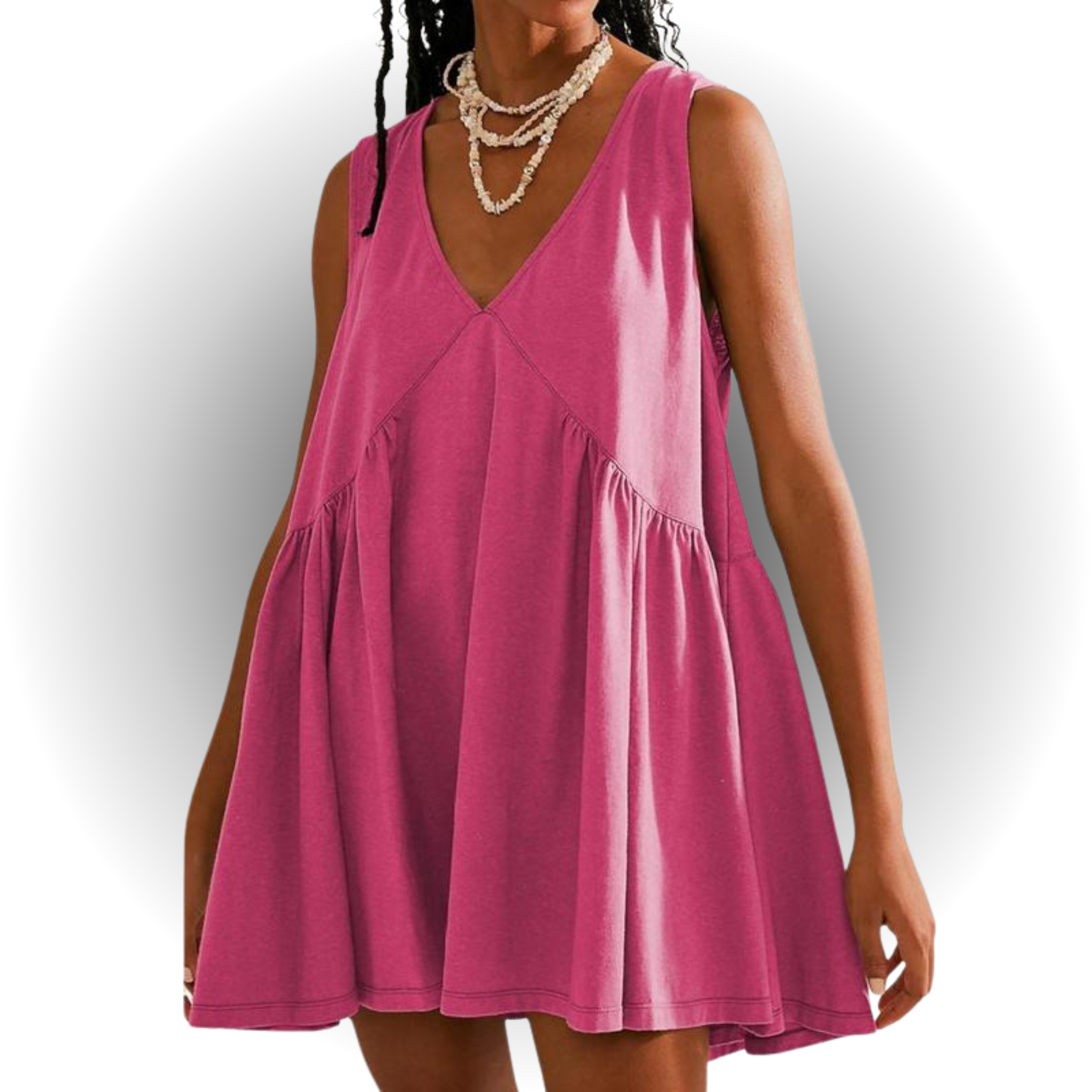 Garneth – Casual Summer Sleeveless V-Neck Mini Dress