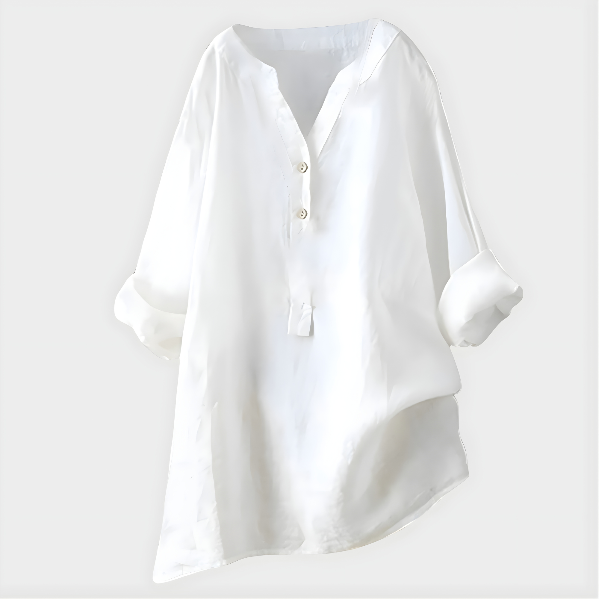Laurel – Cotton Linen V-neck Summer Blouse