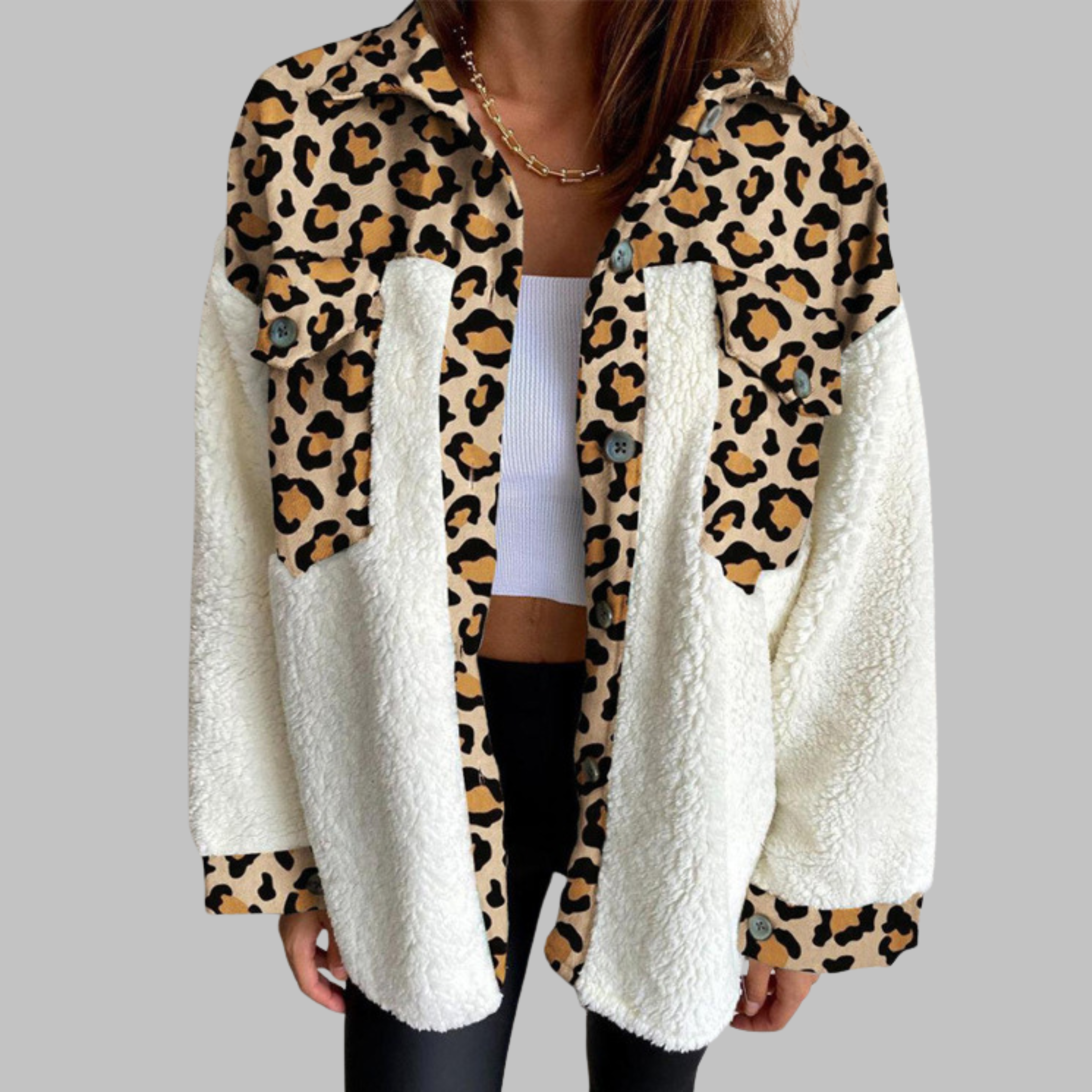 Sunnie - Cozy Long Sleeve Button Down Checkered Jacket