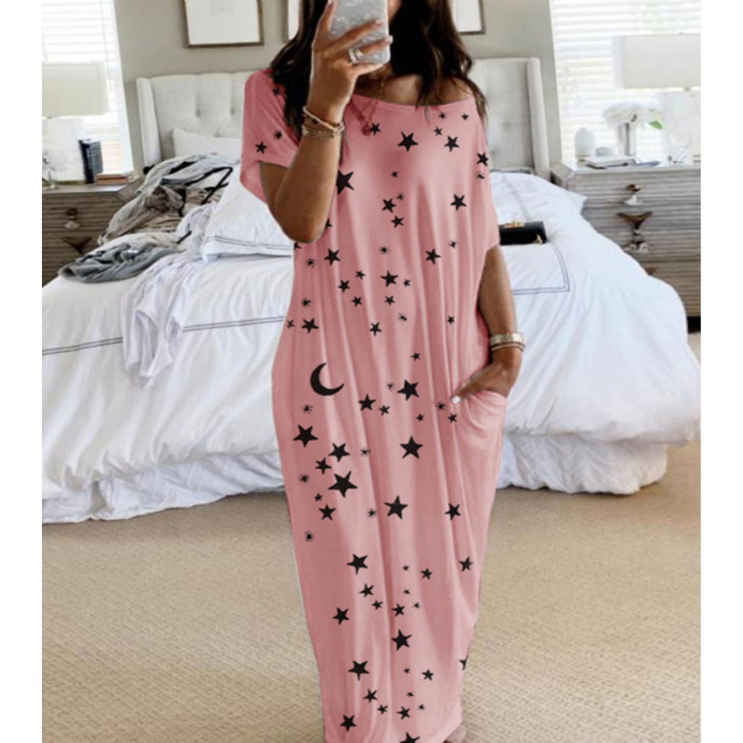 Lunari - Loose Fit Round Neck Sleep Nightdress
