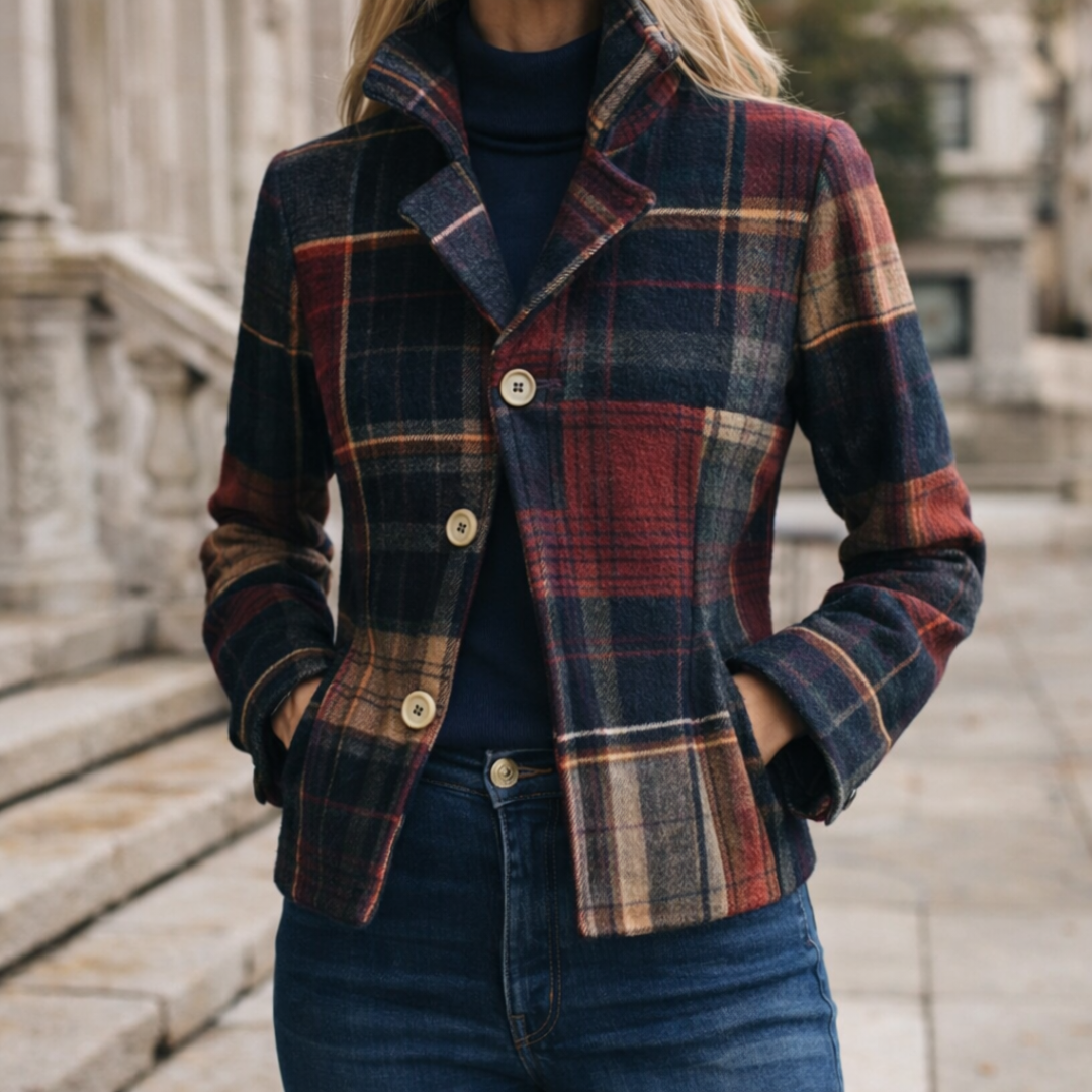 Georgia – Plaid Mid-Season Coat