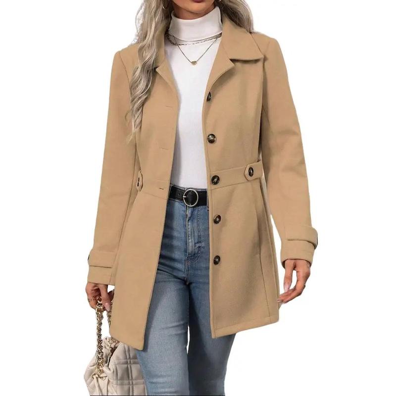 Fiona - Elegant Notched Shawl Collar Winter Long Coat