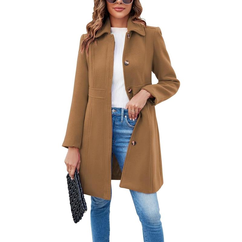 Vivian- Elegant Long Sleeve Single-Breasted Overcoat for Office Wear