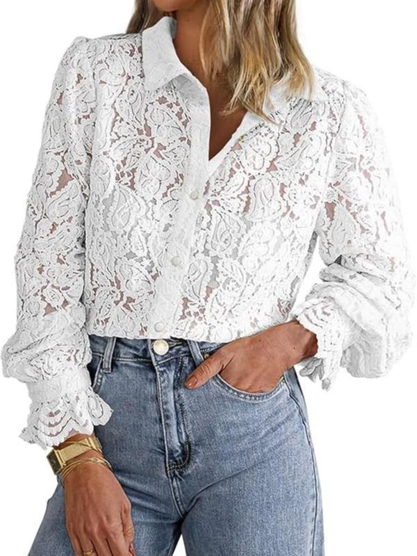 Ilaw - Chic Long Sleeve Button Down Blouse