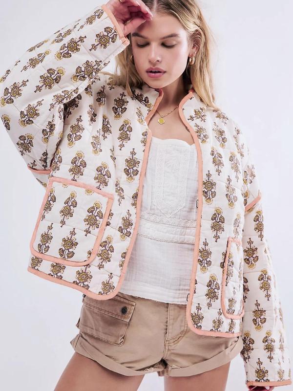 Salentine - Chic Print Style Long Sleeve Jacket