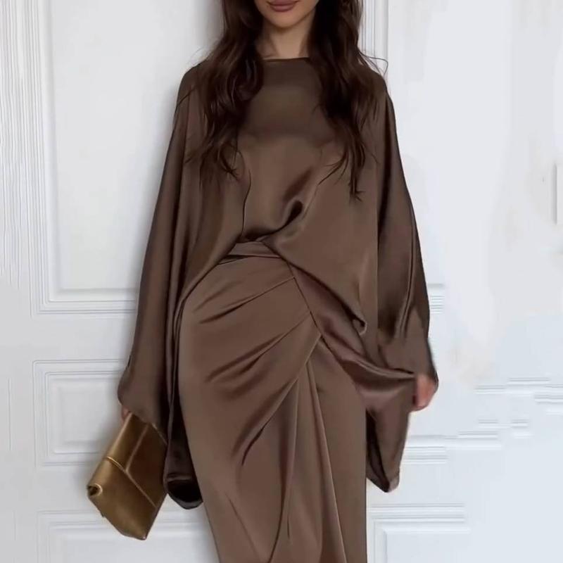 Stella - Loose Shirt & Lace-up Skirt Suit for Elegant Daily Wear