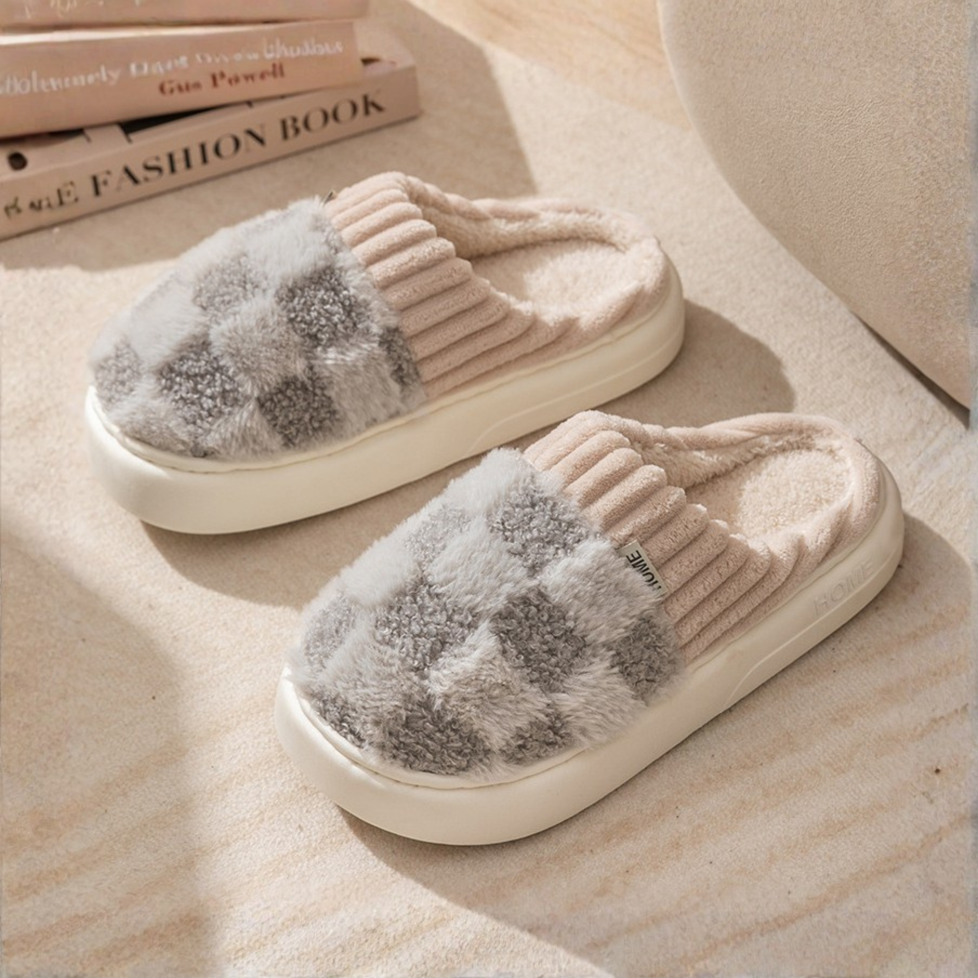 Daminih- Comfy Fluffy Indoor Plush Non-Slip Slippers