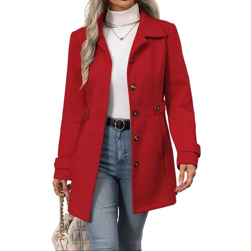 Fiona - Elegant Notched Shawl Collar Winter Long Coat
