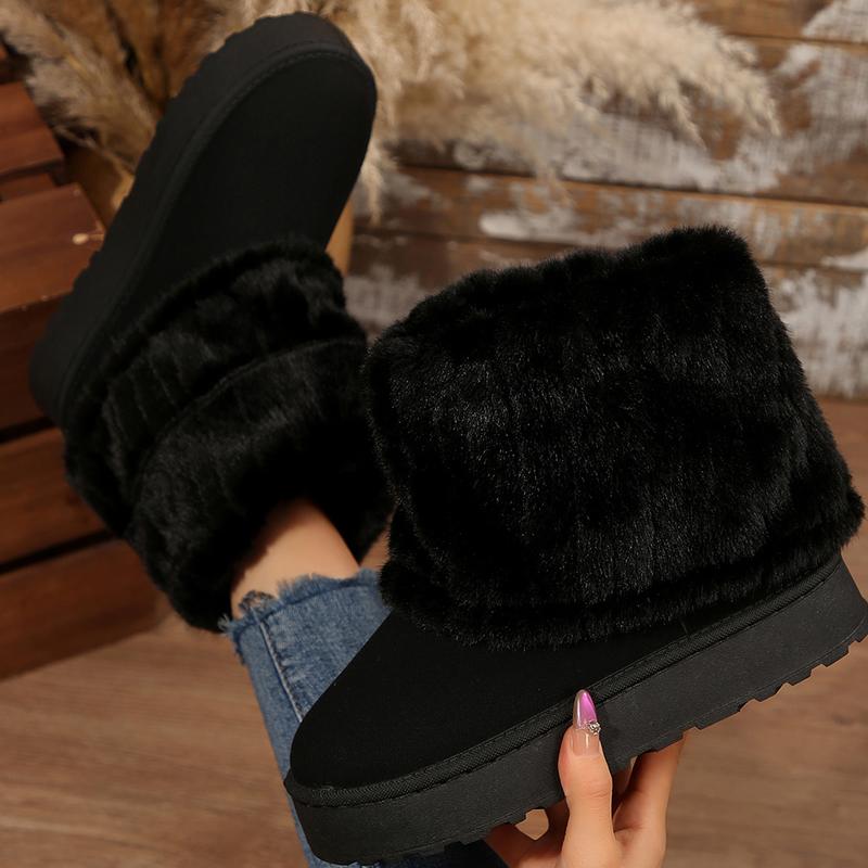 Willow - Stylish Fluffy Faux Lined Snow Boots for Winter Wear