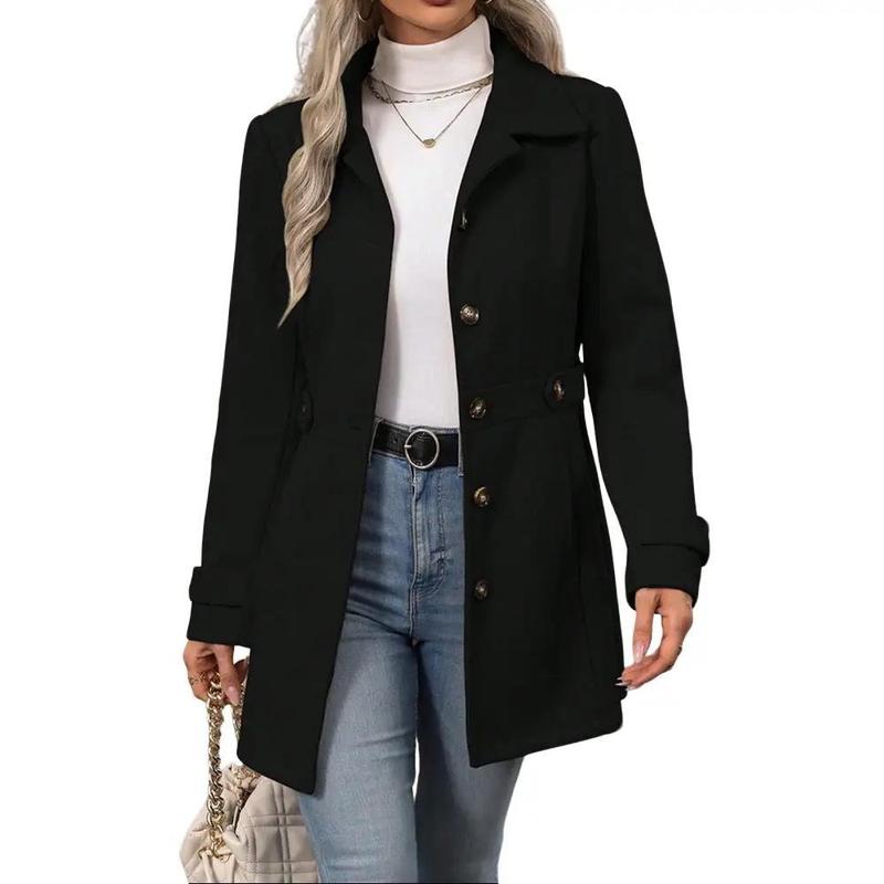 Fiona - Elegant Notched Shawl Collar Winter Long Coat