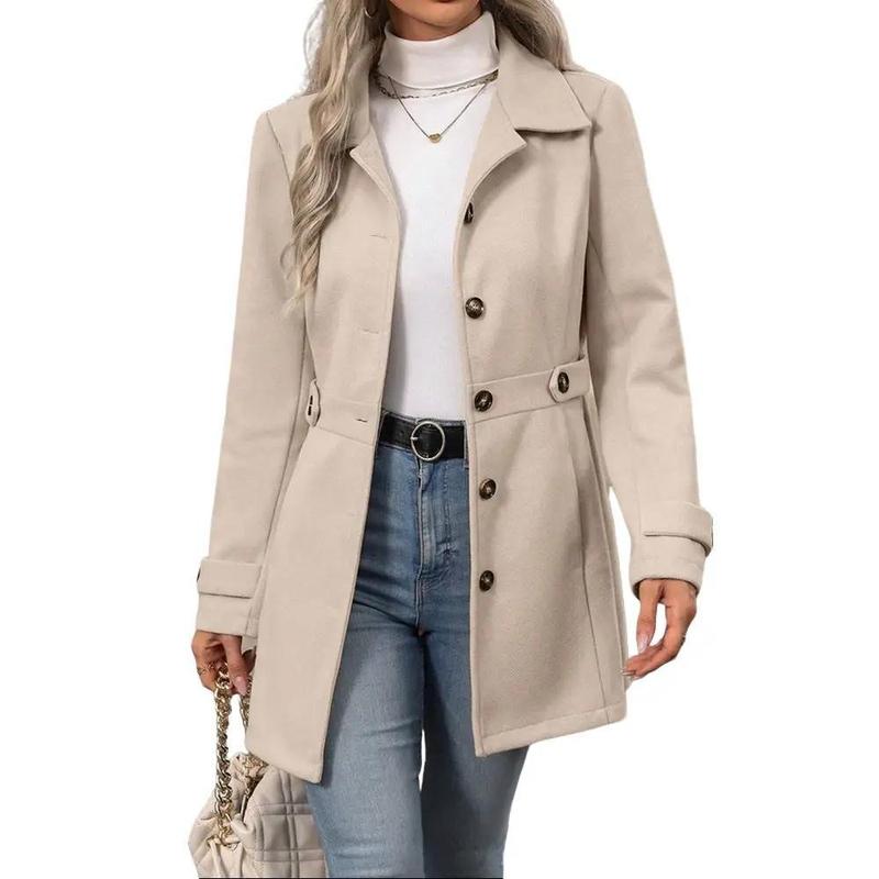Fiona - Elegant Notched Shawl Collar Winter Long Coat