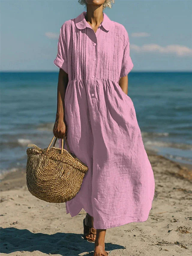 Journee-Button Shirt Dress