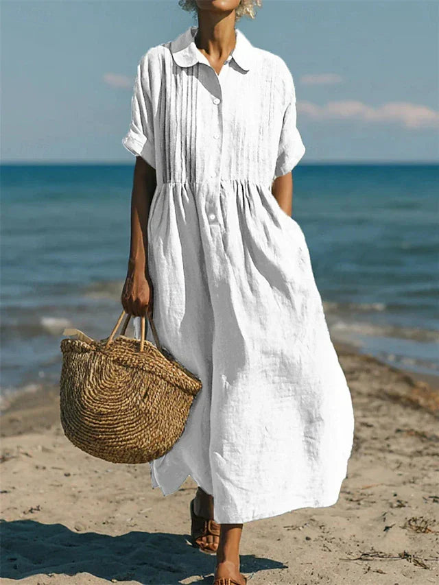 Journee-Button Shirt Dress