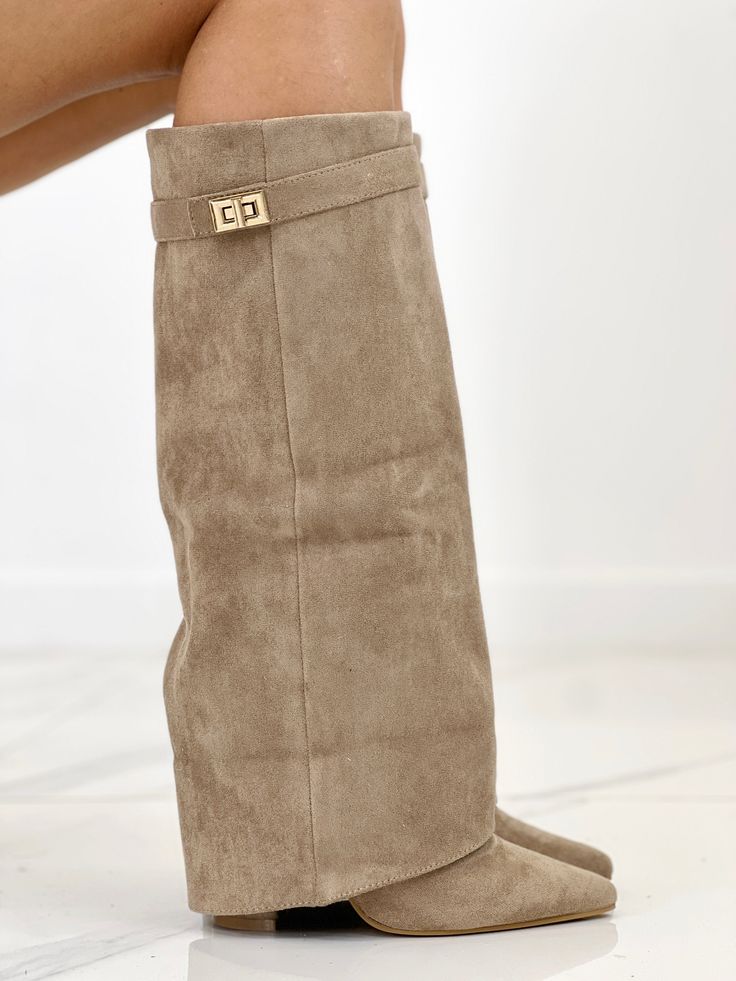 Arabella- Khaki Suede Boots
