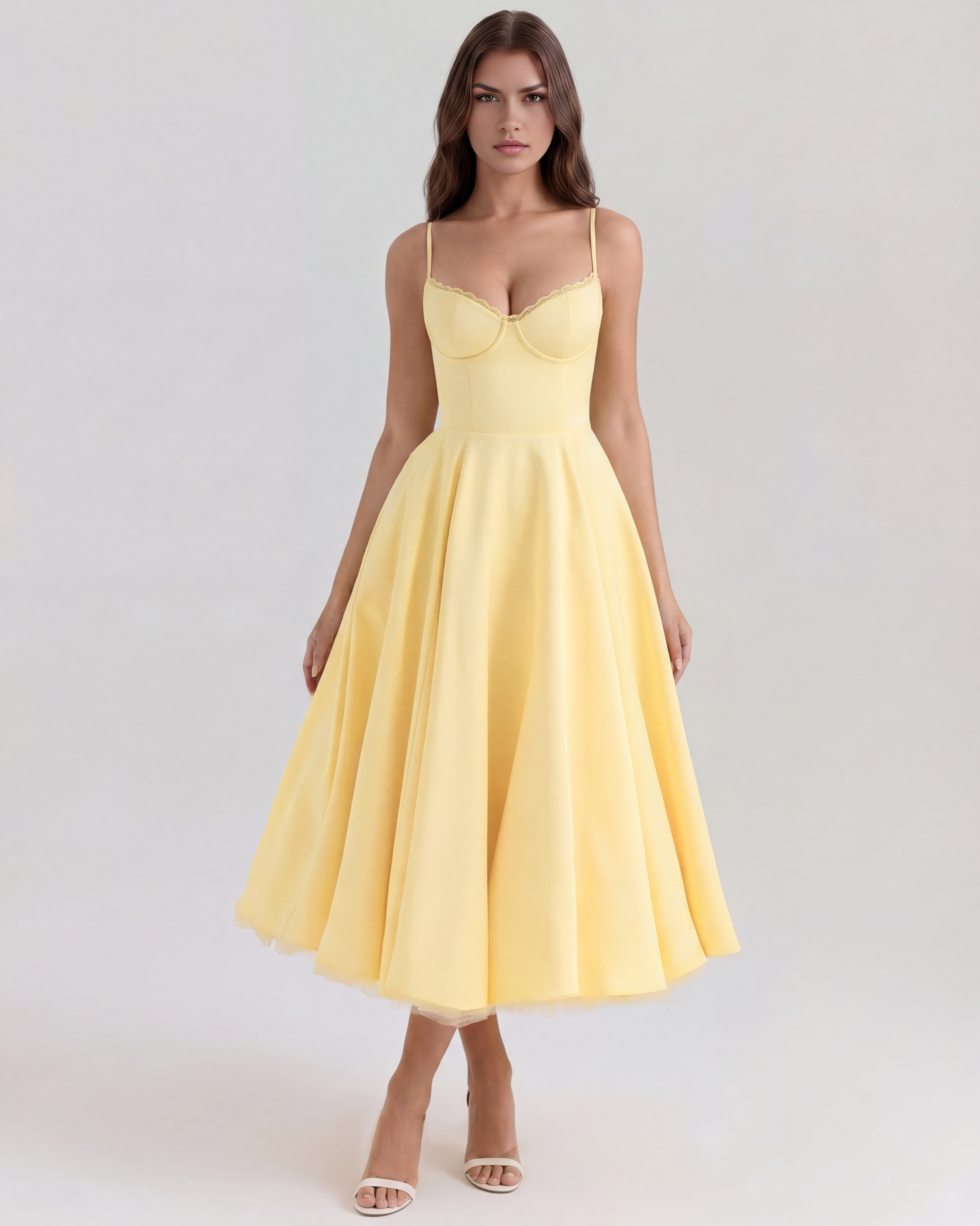 Samara – Satin Tulle Midi Dress