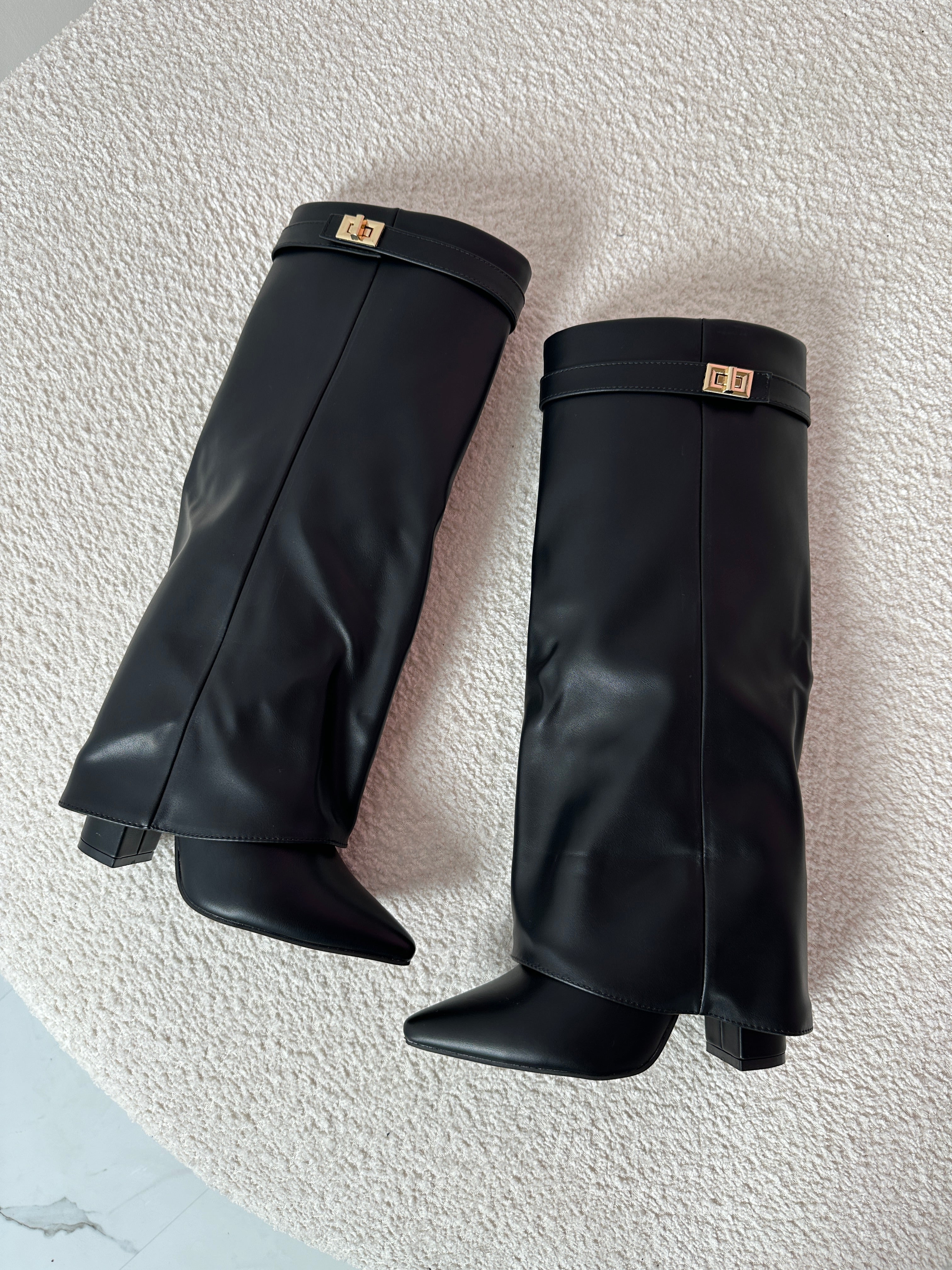 Serena - Black Leather Boots