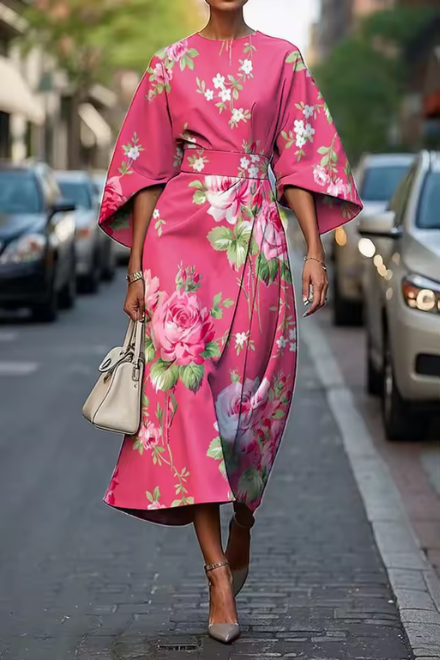 Claudine - Elegant Floral Flowy Dress