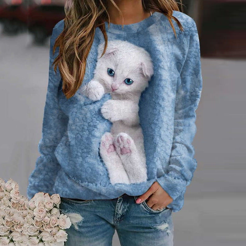 Neko - Cozy Cat Print Sweatshirt