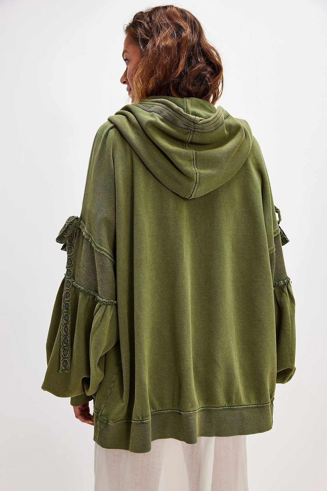 Lelena - Chic Zip Up Hooded Side Bow Long Sleeve Jacket