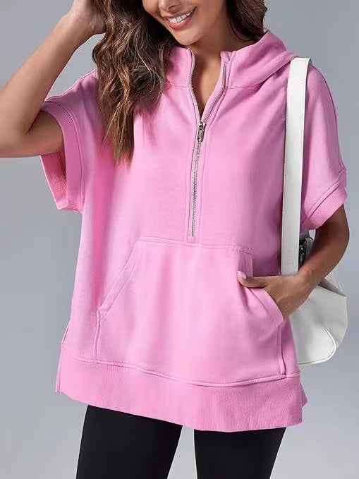 Hisper - Relaxed Oversized Half-Zip Summer Hoodie