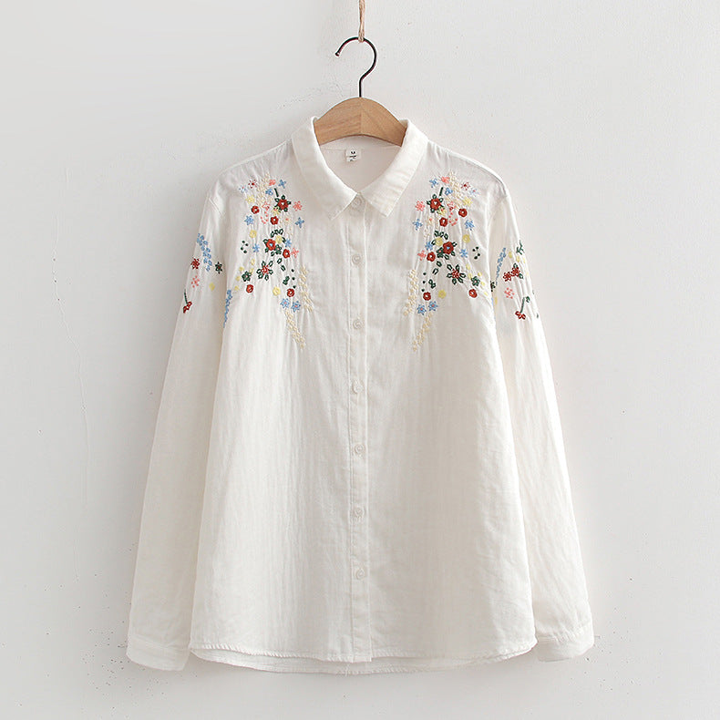 Flavie – Vintage Charm Embroidered Blouse