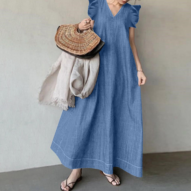 Alma – Loose Fit Summer Sleeveless Ruffled Maxi Dress