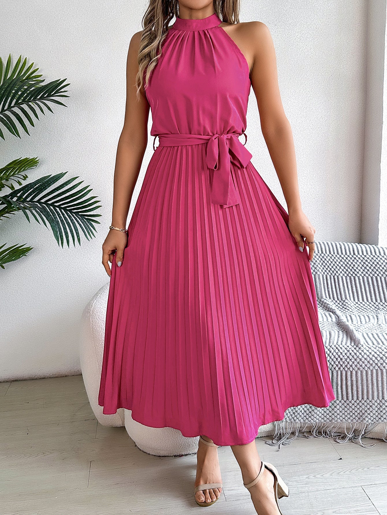 Cedrine – Graceful Pleated Midi Dress