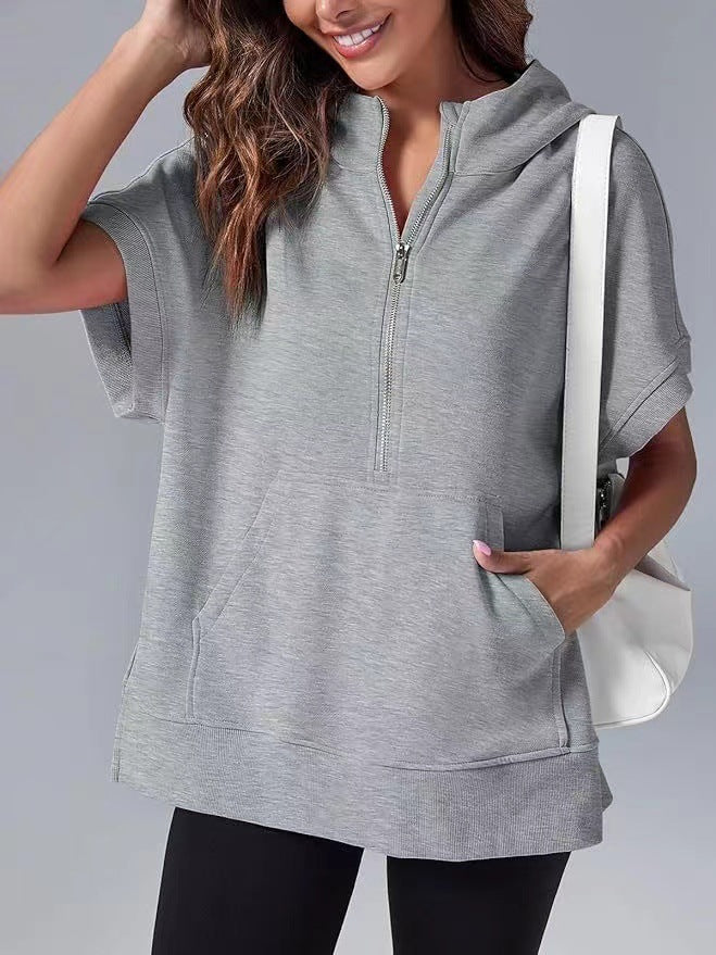 Hisper - Relaxed Oversized Half-Zip Summer Hoodie